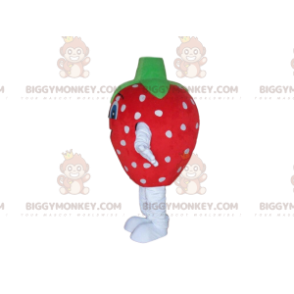 BIGGYMONKEY™ maskotkostume af røde jordbær med hvide prikker