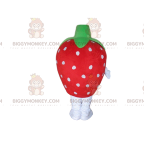 BIGGYMONKEY™ maskotkostume af røde jordbær med hvide prikker