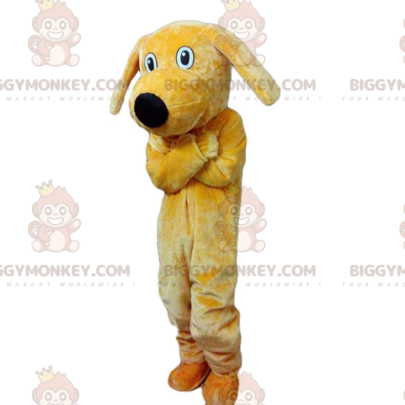 Λούτρινη στολή μασκότ BIGGYMONKEY κίτρινου σκύλου, στολή Giant Doggie - Μασκότ σκυλιών - BIGGYMONKEY_010044 - BiggyMonkey.com