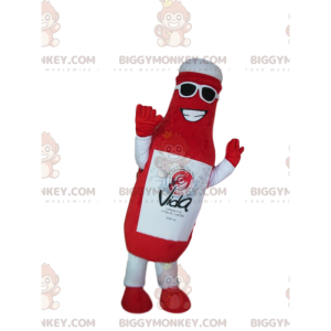 Gigantische rode fles BIGGYMONKEY™ mascottekostuum