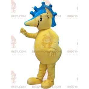 BIGGYMONKEY™ maskottiasu keltainen ja sininen merihevonen, meriasu - Kalojen maskotit - BIGGYMONKEY_010050 - BiggyMonkey.com