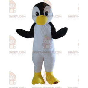 Fully Customizable Black and White Penguin BIGGYMONKEY™ Mascot