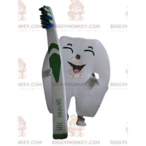 Giant Tooth BIGGYMONKEY™ Mascot Costume with Toothbrush -
