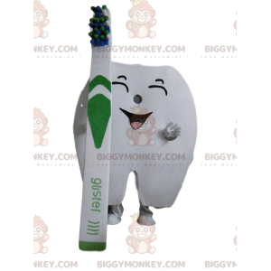 Traje de mascote dente gigante BIGGYMONKEY™ com escova de