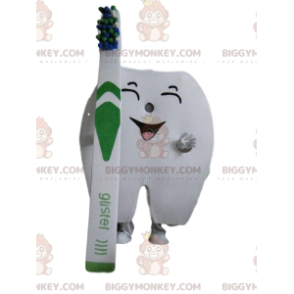 Traje de mascote dente gigante BIGGYMONKEY™ com escova de