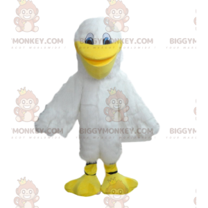 Costume de mascotte BIGGYMONKEY™ de goéland blanc, costume de