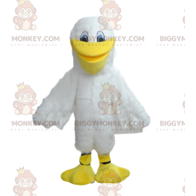 BIGGYMONKEY™ maskotkostume stor hvid måge, pelikankostume BIGGYMONKEY™ maskotkostume stor hvid måge, pelikankostume