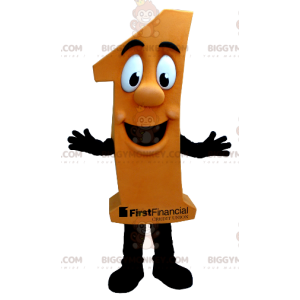 Traje de mascote laranja número um BIGGYMONKEY™ –