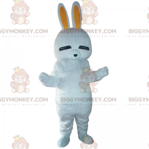 Hvid kanin BIGGYMONKEY™ maskot kostume, kanin kostume, gnaver