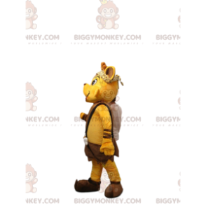 Yellow Fox BIGGYMONKEY™ Mascot Costume Dressed In Cro-Magnon