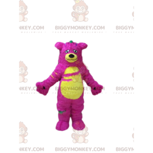 Kostium maskotka różowo-żółty potwór BIGGYMONKEY™, kolorowy