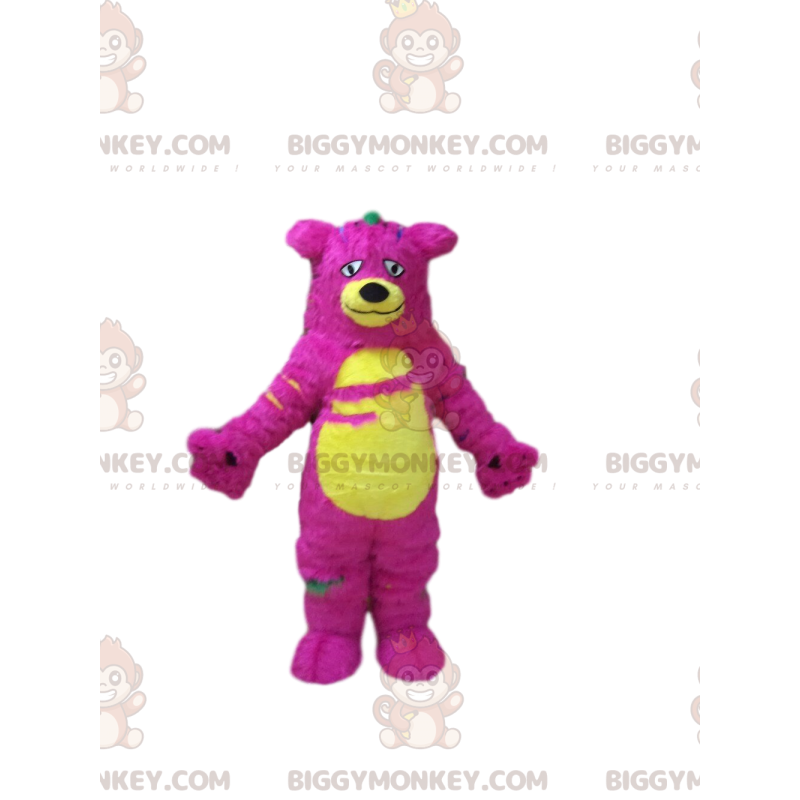 Pink and Yellow Monster BIGGYMONKEY™ Mascot Costume, Colorful