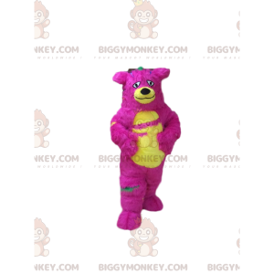 Pink and Yellow Monster BIGGYMONKEY™ Mascot Costume, Colorful