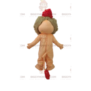 BIGGYMONKEY™ Maskottchenkostüm Brauner und weißer Löwe mit