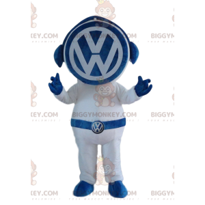 Costume de mascotte BIGGYMONKEY™ Volkswagen bleu et blanc
