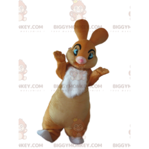 Costume de mascotte BIGGYMONKEY™ de lapin marron et blanc avec