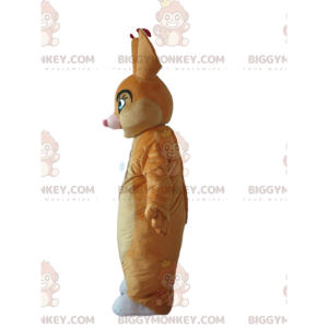 Costume de mascotte BIGGYMONKEY™ de lapin marron et blanc avec