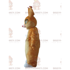 Costume de mascotte BIGGYMONKEY™ de lapin marron et blanc avec