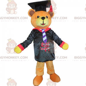 Traje de mascote BIGGYMONKEY™ de ursinho de graduação, fantasia