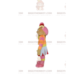 BIGGYMONKEY™ Puppen-Maskottchen-Kostüm, bunte, feminine