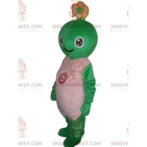 Green Creature BIGGYMONKEY™ Mascot Costume, Smiling Turtle