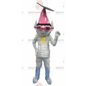 Metallic grijze buitenaardse trol BIGGYMONKEY™ mascottekostuum