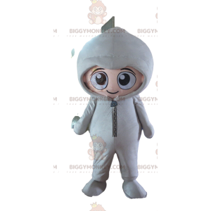 Kid's BIGGYMONKEY™ Mascot Costume Dressed in White Jumpsuit -