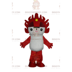 Manga karakter hvid og rød BIGGYMONKEY™ maskot kostume, manga