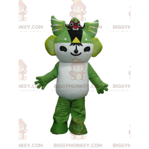 Costume de mascotte BIGGYMONKEY™ de personnage blanc et vert de