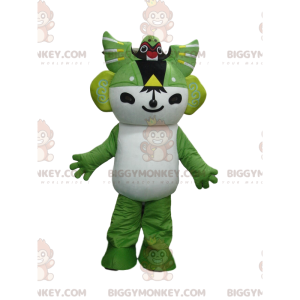 Manga character BIGGYMONKEY™ mascot costume white and green