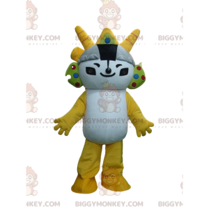 Manga character BIGGYMONKEY™ mascot costume white and yellow