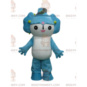 Personaggio manga BIGGYMONKEY™ costume mascotte bianco e blu