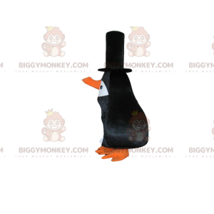 Penguin BIGGYMONKEY™ maskotdräkt, långnäbbad svart fågeldräkt -
