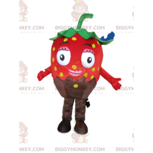 Costume da mascotte BIGGYMONKEY™ fragola rosso cioccolato