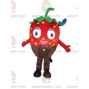Chocolate Red Strawberry BIGGYMONKEY™ Mascot Costume, Foodie