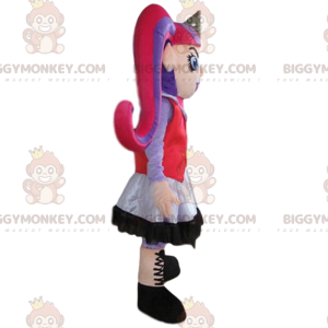Gothic girl BIGGYMONKEY™ mascot costume, colorful punk girl