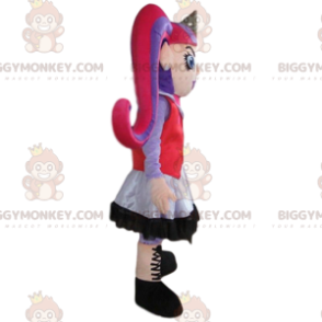 Gothic girl BIGGYMONKEY™ mascot costume, colorful punk girl