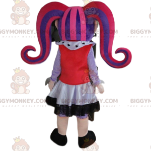 Gothic girl BIGGYMONKEY™ mascot costume, colorful punk girl