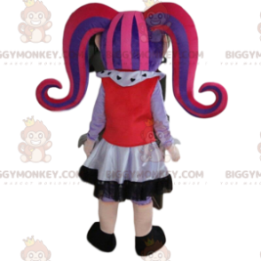 Gothic girl BIGGYMONKEY™ mascot costume, colorful punk girl