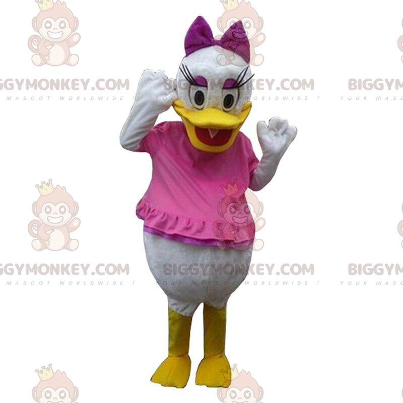 BIGGYMONKEY™ Mascottekostuum Daisy, Famous Duck, Girlfriend of Donald Duck - Mascot eenden - BiggyMonkey.com