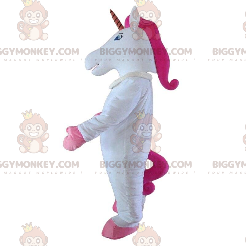 Costume de mascotte BIGGYMONKEY™ de licorne blanche et rose