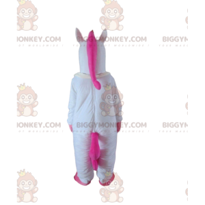 Λευκό και ροζ μονόκερος στολή μασκότ BIGGYMONKEY™, στολή
