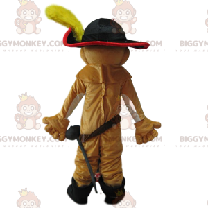 Στολή μασκότ BIGGYMONKEY™ Ο Γάτος με τις Μπότες, Διάσημη Πονηρή Γάτα, Στολή Ιππότη