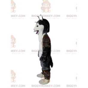 BIGGYMONKEY™ mascot costume black and white husky dog, wolf dog