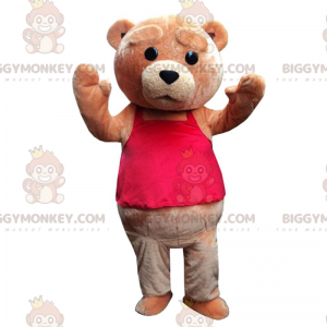 Sad looking brown bear BIGGYMONKEY™ mascot costume, sad teddy