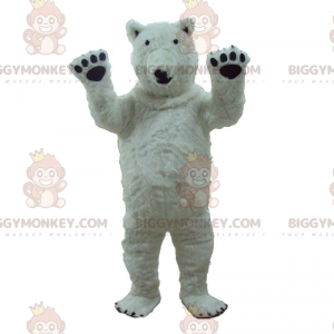 Costume de mascotte BIGGYMONKEY™ d'ours blanc, costume d'ours
