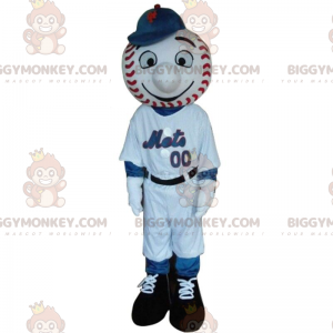 Baseballspieler BIGGYMONKEY™ Maskottchenkostüm mit Kugelkopf -