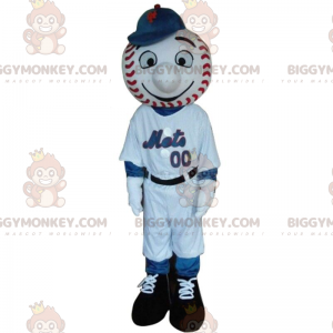Στολή μασκότ BIGGYMONKEY™ παίκτη του μπέιζμπολ με κεφαλή μπάλας