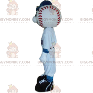 Baseball Player BIGGYMONKEY™ Mascot Costume with Ball Head -