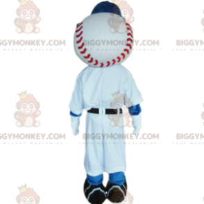 Baseballspieler BIGGYMONKEY™ Maskottchenkostüm mit Kugelkopf -